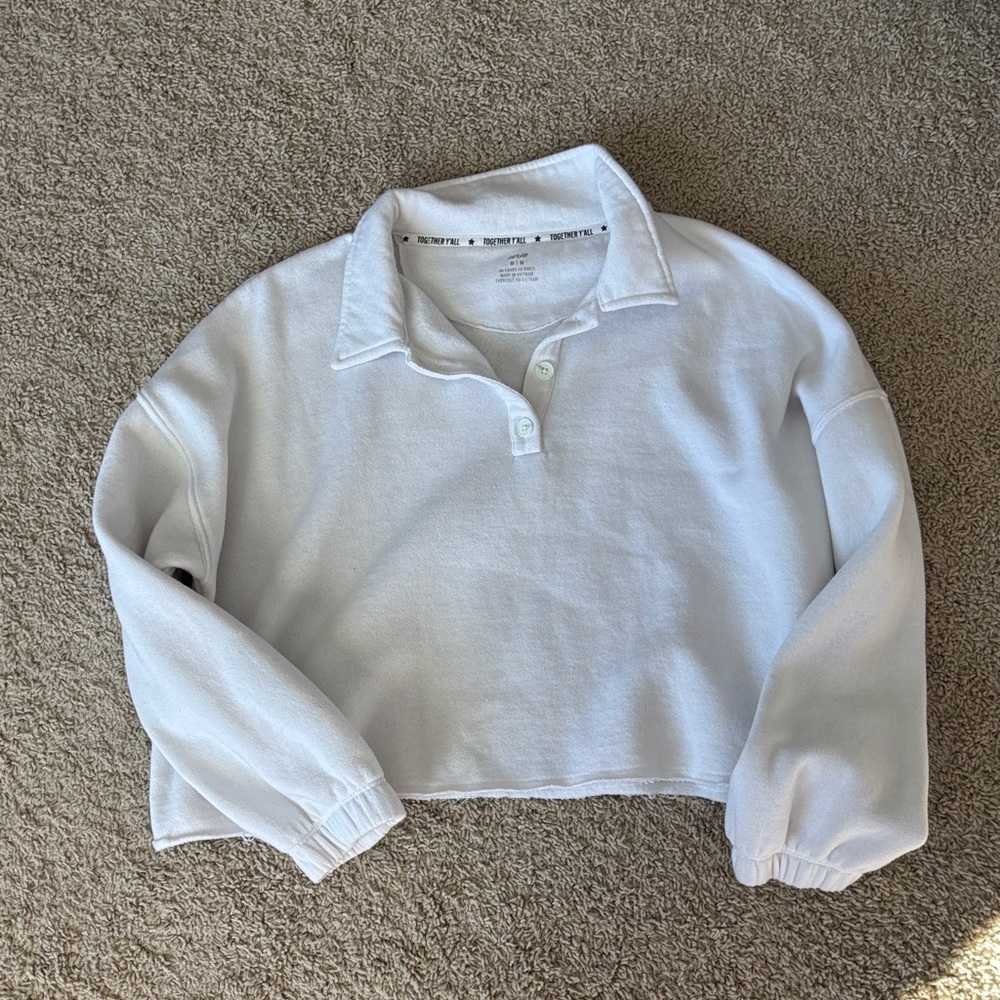 Aerie Cream Cropped Pullover